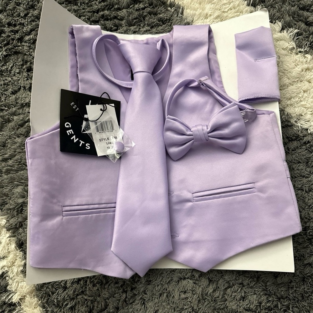 Lavender Vest and Tie Set